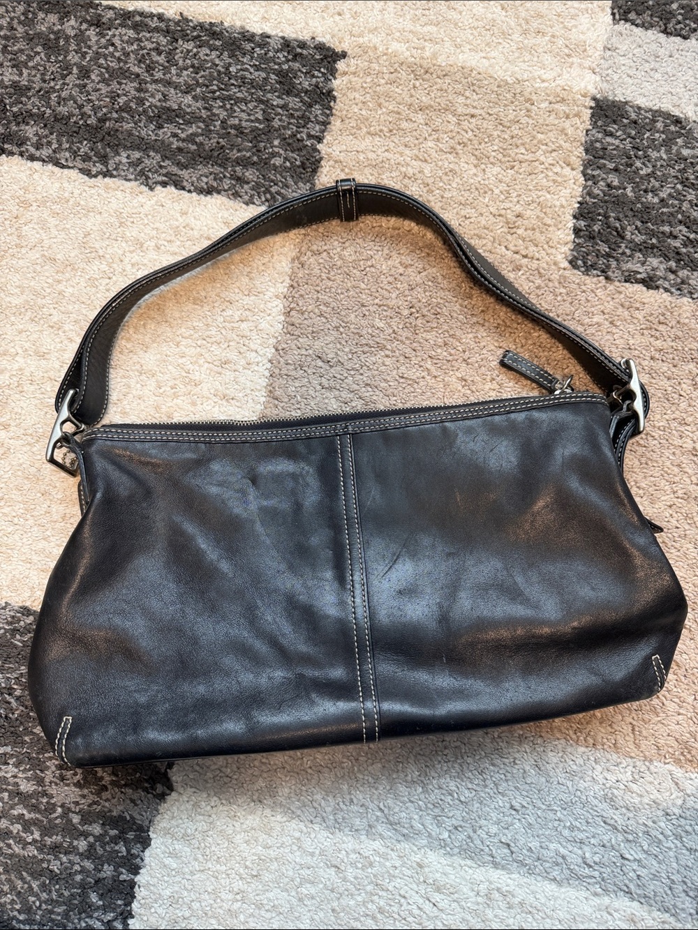 COACH SoHo Zip Mini shoulder bag 9543, black leather GUC! Y2K 2003